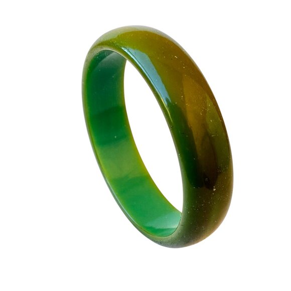 Vintage Bakelite Bangle Bracelet Green Smooth - Picture 14 of 16